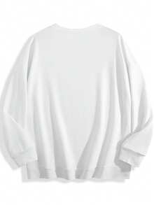 Women's Casual "PARKE" Letter Print Loose Pullover Sweatshirt, Encountering Lazy Fashion. - 白色 - 查看 4