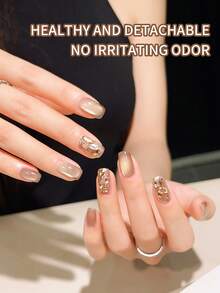 LYTTOA 10毫升棕色猫咪磁性凝胶指甲油半永久闪粉水晶猫眼凝胶可卸UV LED美甲油胶美甲用品2件套 - 彩色 - 查看 4