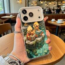 Funda de Teléfono con Patrón de Pato Blanco Leyendo un Libro para iPhone 14 13 12 11 Pro Max y  Galaxy S23 S22 S21 S20 Plus, Regalo Ideal para Todas las Estaciones - Plateado - Ver 1