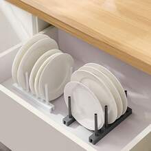 创意厨房收纳架 | 塑料碗碟锅盖沥水架，节省空间的家用餐具收纳架 - 彩色 - 查看 5
