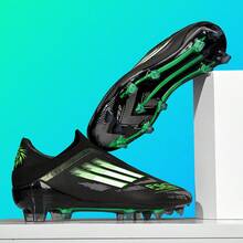 男士足球鞋，经久耐用，适用于天然草坪和人造草坪，男女皆宜。 - 黑色 - 查看 3