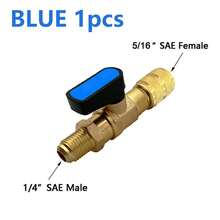 Air Conditioning Refrigerant Ball Valve 1/4" SAE Straight Shut-Off Valve For R134A R410A R22 R12 Charging Hoses AC Refrigerant