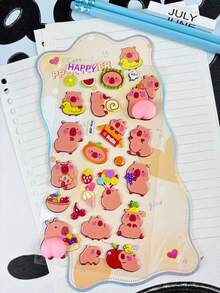 Cute Bear & Rabbit Stickers, Cartoon Soft Squeeze 3D Bubble Stickers For Phone Case Decor, Perfect Gift For Home Decor, Party Decor, Birthday, Holidays, Fashion Item, Luxury, Sewing, DIY - Multicolor - View 6