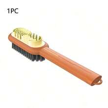 فرشاة تنظيف جلد الغزال ذات المقبض الطويل والوجهين، منظف بوت رياضية، مزيل بقع وغبار للأحذية والأمتعة، أداة تنظيف منزلية - متعدد الألوان - مشاهدة 14