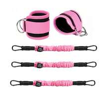 1件/3件装脚踝阻力带，健身脚踝绑带，腿部和臀部训练阻力带，健身配件 - 粉色 - 查看 14