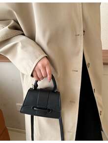 2026 New High-Quality Lipstick Case, Mini Square Bag, New Solid Color Versatile Handbag, Women Purse - Black - View 5