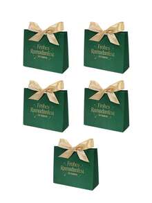 5个装Frohes斋月节开斋节礼盒，优雅纸质礼品包装，配缎带蝴蝶结，奢华方形糖果礼盒，适用于斋月和开斋节庆祝活动，伊斯兰节日礼品包装，可装糖果、巧克力和小礼物，穆斯林派对礼品盒，适合家庭聚会、开斋晚宴餐桌装饰、节日宗教活动包装 - 11.5X4.5X10cm - 查看 15