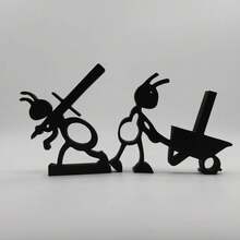 【1/2个】趣味3D打印黑色蚂蚁厕纸架 - 独立式浴室套装 - 可爱纸巾盒架 - 浴室装饰 - 彩色 - 查看 9