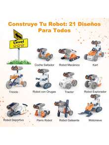 Robot de Juguete Solar 21 en 1, Juguetes de Proyectos STEM para Adolescentes de 8 a 16 Años, Kit de Experimentos de Construcción de Bricolaje, Alimentado por Energía Solar o Alimentado por Batería,38072134 - Verde Lima - Ver 6