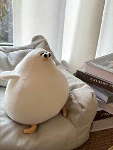 22厘米/8.66英寸可爱白色毛绒娃娃，萌萌的毛绒小鸟抱枕，超级柔软蓬松，适合儿童、成人和婴儿，舒适的枕头，圆润可爱的造型和卡通眼睛，柔软的毛绒枕头，适合小憩、阅读、放松，是圣诞节、生日、情人节、儿童节的完美礼物。 - 白色 - 查看 7