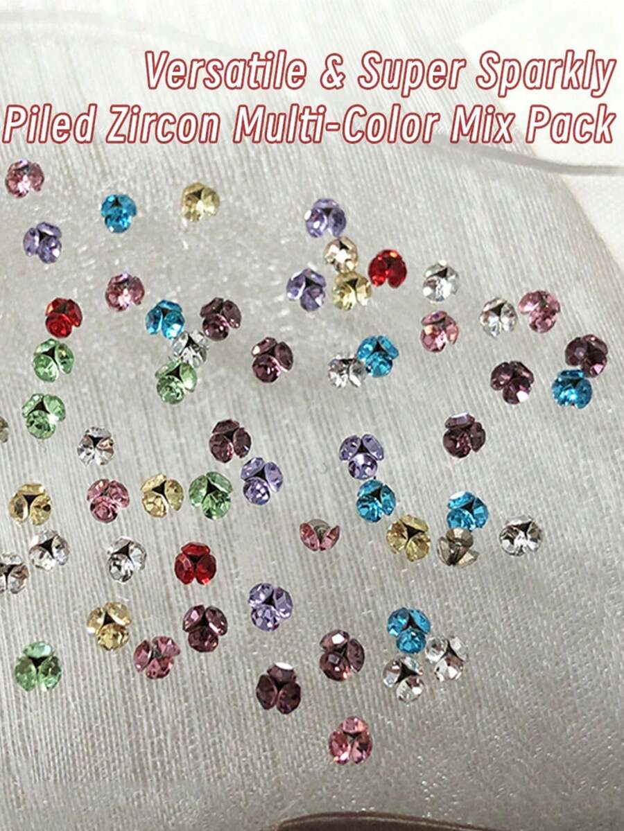 20Pcs/Bag Nails Charms 3mm Pile Rhinestones Alloy 3D DIY Nail Art Jewelry Diamonds Decoration - Multicolor - View 1