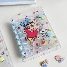 A7 Transparent Loose Leaf Binder, 6-Ring Soft Leather Notebook Loose Leaf Binder, Transparent Loose Leaf Binding Cover, Detachable Round Loose Leaf Binder - Multicolor - View 8