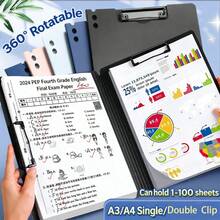 1pc File Folder, A3/A4 Hard Board Folder, Data Folder, File Folder, Multiple Color Options, Foamed PP Material, Single Folder, Double Folder, Strong Clamping Force, Upgraded And Thickened, Matte Texture, Baked Paint Metal Folder, Hand Writing Board - Multicolor - View 2