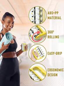 1pc New Handheld Roller Massager - Mini 5-Row Plastic Manual Massage Tool For Body Relaxation, Suitable For Leg, Shoulder, Neck, Waist And Back Meridian Dredging - Multicolor - View 5