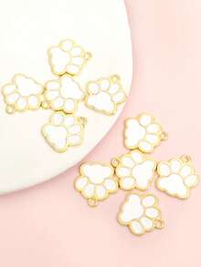 10pcs Multicolor Cat Paw Styling Drip Oil Alloy Charms Fashion Necklace Bracelet Earrings Keychain Phone Chain And Creative Decorations DIY Cute Animal Paw Prints Pendants, Couple And Friendship Jewelry Accessories - Animal Paw Prints - View 21