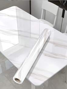 1卷大理石纹自粘墙纸，防水防油耐热厨房装饰墙纸，自粘浴室墙贴，阻燃高温炉灶防溅墙纸，带厚铝箔背衬