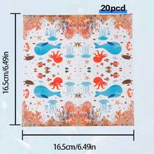 80pcs Ocean Life Themed Disposable Tableware Set, Perfect For Valentine's Day, Back-To-School Season ,Camping, Patio Barbecues, Picnitc, Bbq, Wedding, Bachelorette Party, Party And Birthday, Suitable For Party Decorations, Home Decorations, Birthday Decorations, Birthday Party Decorations, Wedding Decorations, Which Perfect Party Supplies, Bbq Supplies, Wedding Supplies, Birthday Party Supplies, Disposable Plate, Wedding Plates, Party Plates