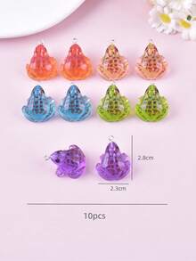 10个夜光青蛙动物树脂饰品吊坠、耳环、项链配件，女士DIY饰品配件 - 青蛙 - 查看 3