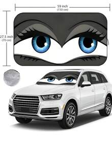 59.06" X 27.5" Foldable Car Windshield Sun Shade, Front Window Sunshade With Enhanced UV Protection, Suitable For Sedans, SUVs And Hatchbacks