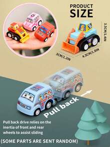 1 Tote Bag With 6 Random Color & Pattern Model Cars, Including Fire Truck, City Service Vehicles, Miniature Inertial Engineering Vehicles, Children Toys, Learning Supplies, Toys, Infant Toys, Baby Toys - Multicolor - View 4