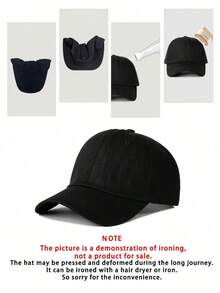 1 Pc Adjustable "NY" Embroidered Baseball Cap - Y2K Sunscreen Outdoor Hat For Spring Autumn Beach Travel - Black - View 10