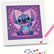 刺绣钻石画套装，包含工具，手工DIY放松艺术装饰礼品，适合情人节、感恩节礼物（图片展示的是成品，购买后需要您自己制作）（套装包含画布、钻石、工具包和白色塑料框） - 彩色 - 查看 5