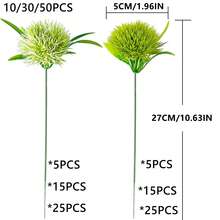 10/30/50 株（2 种颜色，每种颜色各半株）人造蒲公英塑料植物，丝绸新娘捧花，秋季装饰，情人节礼物，花瓶填充物，新年装饰，户外花园婚礼捧花，客厅 DIY，糖果盒花环，仿真植物家居装饰 - 綠色+淺綠色 - 查看 2