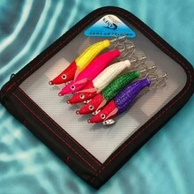 5 piezas de señuelos de calamar luminosos con bolsa de almacenamiento, cebo de pulpo artificial para todas las festividades - Halloween, Navidad, Año Nuevo, Día del Padre - Multicolor - Ver 12