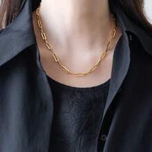 Light Fine Chain Simple Chain Layered Cross Long Titanium Steel Necklace For Women, Simple And Versatile, Non-Fading Set - 彩色 - 查看 3