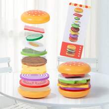 Kids Realistic Hamburger Toy, Food Recognition Hamburger DIY Game Toy Suitable For Boys And Girls, Pretend Play Toy, Birthday/Children's Day Gift - Multicolor - View 6