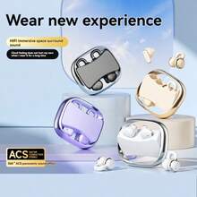 2pcs Earphones, In-Ear + Clip-On Style, Suitable For All, Daily Versatile Appearance, Fashionable Design, Type-C Charging Compatible With Multiple Devices, Extra-Long Battery Life, - Available In Multiple Colors - View 2