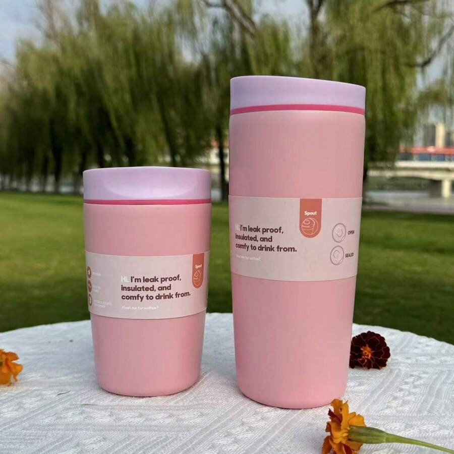12/20 Oz Stainless Steel Vacuum Insulated Coffee Mug - Leak-Proof Portable Travel Mug For Car, Office, Home, Camping - Multiple Colors Available - Hồng - Xem 1