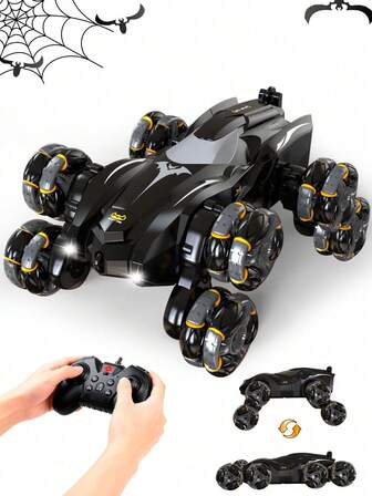 1pc 8WD Remote Control Car, Toy Gift For 8-12 Years Old Boys & Girls, 8-Wheel Stunt RC Car With Auto Demo Function, 360° Rotation, Bat RC Car, Music, 2.4Ghz All-Terrain Remote Control Car, Interactive Robot Dog Stunt RC Car, Suitable For 4-7 Years/6-8 Years/8-12 Years Old Boys & Girls, Christmas, Halloween, Easter, New Year, Birthday Gift