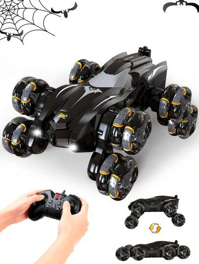 1pc 8WD Remote Control Car, Toy Gift For 8-12 Years Old Boys & Girls, 8-Wheel Stunt RC Car With Auto Demo Function, 360° Rotation, Bat RC Car, Music, 2.4Ghz All-Terrain Remote Control Car, Interactive Robot Dog Stunt RC Car, Suitable For 4-7 Years/6-8 Years/8-12 Years Old Boys & Girls, Christmas, Halloween, Easter, New Year, Birthday Gift