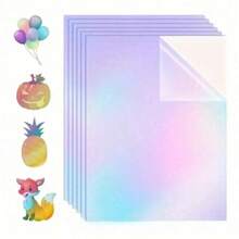 A4 Holographic Lamination Sheets - 5/10/20/50 Pcs Self-Adhesive PVC Film, Transparent Rainbow Effect Lamination Film, Suitable For DIY Stickers, Photos, Scrapbooks, Trading Cards And Craft Making - Rainbow - View 2