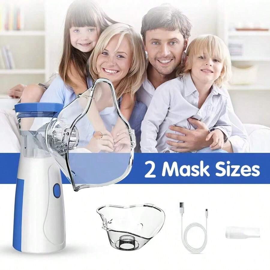 Portable Handheld Atomizer For Cough And Asthma, USB Rechargeable, Self-Cleaning Net Atomizer - White - View 1