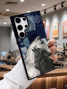 Elegance Black White Dual Horses Portrait Background Unique Luxury Equine Art Magnetic Phone Case, Vintage Pattern Gift Classic Contrast Accessory,Horse Year Gifts For Friends,Compatible With Iphone 17 Pro Max 17pro 17Air 17 16 15 14 13 12 11 X XS XSMAX Plus Pro ProMax S25Ultra S25 S24 S23FE S22 Plus FE Case - 黑色 - 查看 2