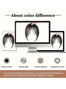 1 Piece Women's Clip-On Bangs-Heat-Resistant Synthetic Fiber, Natural Straight Hair Effect, Easy Clip-On Design, Suitable Daily, Work, Party, Date-Dense Texture Adds Layering, Suitable All Light Colors And All Kinds Of Hairstyles, Quick Modeling, Seamless Integration, Dedicated To Busy Women 8M22 - Black - View 8