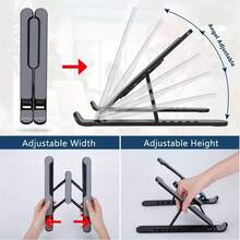 18-Inch Laptop Stand, Foldable Aluminum Alloy Cooling Riser Holder, Portable Desktop Tablet & Phone Stand