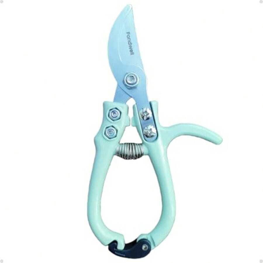 Fondwell 6" Gardening Shears Hand Pruners: Lightweight Garden Trimmers With Bypass Blades - Reliable Bonsai Cutters For Small Plants, Valentine's Day, Home Decor, Room Deocr - 彎曲 - 查看 1