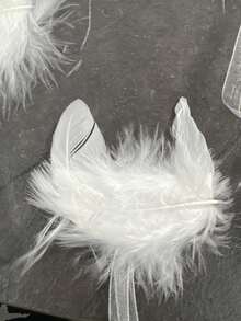 2/5/10pcs White Feather Angel Wings Ornaments, Christmas Tree Decoration Feathers, Suitable For Craft Feathers, DIY Craft Accessories, Home Decor, Carnival Feather Ornaments, Wreath Accessories, Party Home Decor - White - View 6