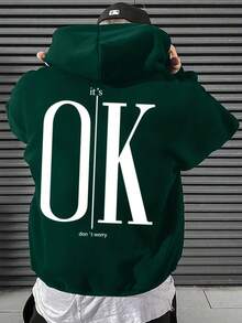 2025 Men's Sport Hooded Sweatshirt - All-Season Casual Streetwear With Geometric Print,  Machine Washable Winter Coat - Black - View 8