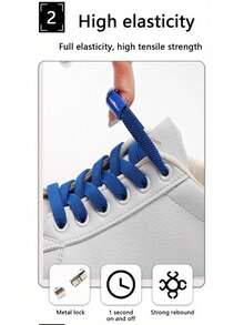 1pc No-Tie Shoelace Buckle (Black/White/Grey) - Elastic Shoelace Metal Buckle, Suitable For Sports Shoes, Children's Shoes, Elderly Shoes And Running Shoes - Turn Lace-Up Shoes Into Slip-On - One Size,Shoe,Spring Summer Picks,Brides Maid Gifts,Room,Bedroom Deccor,Bedroom Deccor,Beach,Travel,For Men,For Women,Vacation - Multicolor - View 6