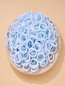 200/100/50/10pcs Pack Seamless Elastic Hair Ties, High Strength Nylon Ponytail Holders, Soft & Non-Damaging For All Hair Types, Strong Stretch Hair Accessories Suitable For Women, Girls, Sports, Yoga And Daily Use - Snowflake White - View 1