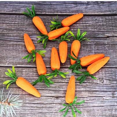 2.76英寸逼真泡沫胡萝卜复活节彩蛋，复活节兔子，场景装饰，家居装饰，主题派对装饰