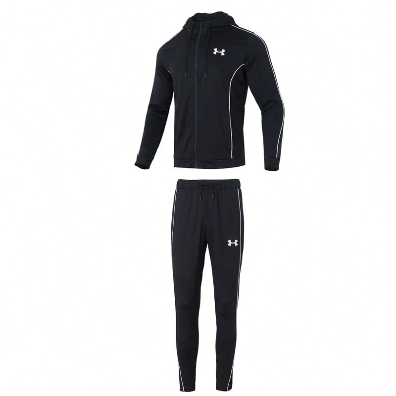 Under Armour 男士運動套裝 UA EMEA Tracksuit Novelty 戶外日常簡約運動休閒外套長褲 1390152-001 - 黑色 - 查看 1