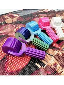 1pc Diamond Painting Roller, Detachable Design For Easy Use, Smoothly Presses Diamonds, Creates Brilliant Effect; Durable Plastic Material, Ergonomic Handle, Precise Positioning; Detachable Diamond Painting Roller