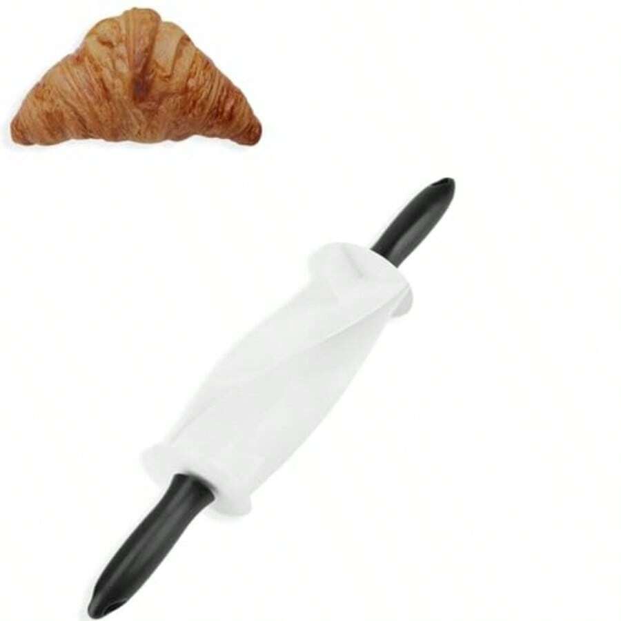Coupe-croissants, rouleur à pâte à croissants, couteau à croissants, trancheuse à croissants avec manche, pâte parfaitement façonnée pour des croissants maison en quelques minutes, 36,4 x 6,5 cm - Blanc - Voir 1