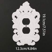 1 khung trang trí ổ cắm điện chạm khắc màu trắng kiểu Pháp, tấm che bảng điều khiển điện gắn tường họa tiết hoa rỗng cổ điển, miếng dán trang trí ổ cắm điện sang trọng, thích hợp để trang trí bảng công tắc điện trong nhà. - trắng - Xem 15