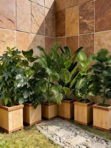 6 件套 - 大型人造绿色植物，72 片大叶子，松散尾棕榈树套装 - 现代婚礼花园装饰，免维护常绿财富树人造植物，常绿植物，类似常绿盆栽，北欧风格庭院人造树，适合节日装饰（周年纪念日、情人节、母亲节、圣帕特里克节、复活节）、家居装饰、房间装饰、卧室装饰、客厅装饰、婚礼装饰。 - 彩色 - 查看 4